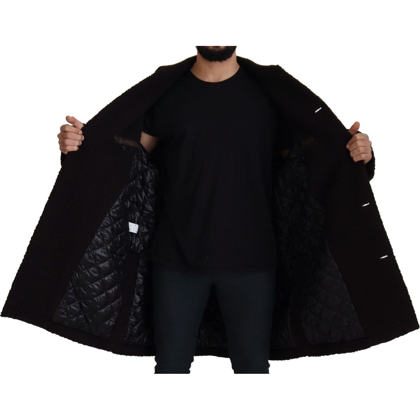 Dolce & Gabbana Elegant Black Alpaca Wool Blend Jacket Dolce & Gabbana Black