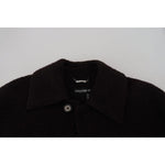 Dolce & Gabbana Black Alpaca Button Down Trench Coat Jacket JKT3372 - 54