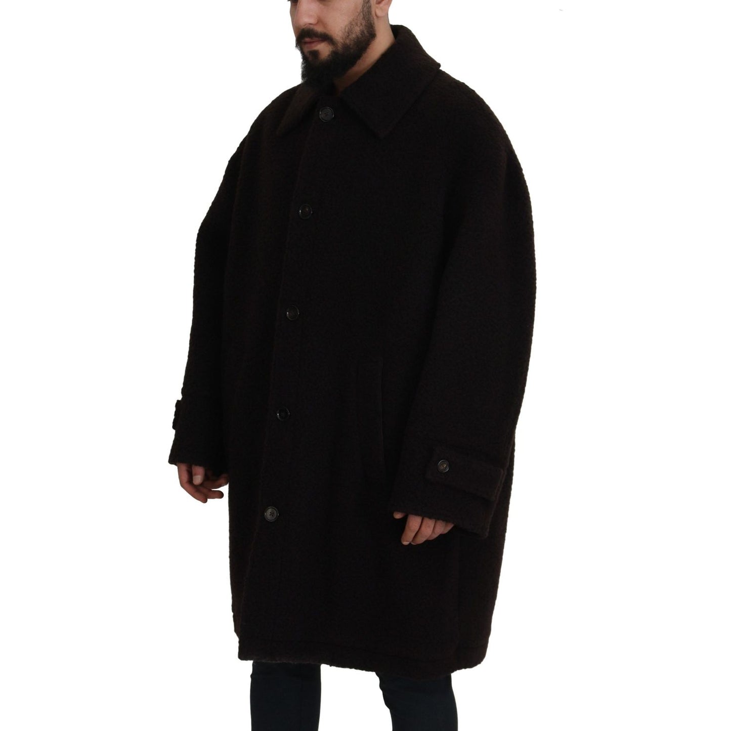Dolce & Gabbana Elegant Black Alpaca Wool Blend Jacket Dolce & Gabbana Black