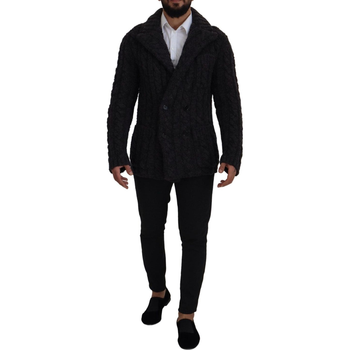 Dolce & Gabbana Elegant Double-Breasted Wool-Cashmere Coat Dolce & Gabbana Black