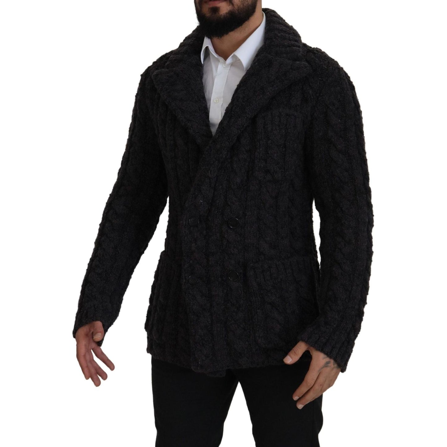 Dolce & Gabbana Elegant Double-Breasted Wool-Cashmere Coat Dolce & Gabbana Black