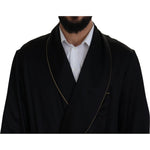 Dolce & Gabbana Black 100% Silk Robe Coat Wrap Jacket JKT3421 -50