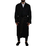 Dolce & Gabbana Black 100% Silk Robe Coat Wrap Jacket JKT3421 -50