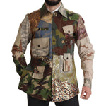 Dolce & Gabbana Multicolor Button Down Patchwork Shirt JKT3423- 42