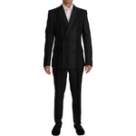 Dolce & Gabbana Black Stripes Rayon Formal 2 Piece Suit KOS1992- 48