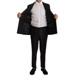Dolce & Gabbana Black Stripes Rayon Formal 2 Piece Suit KOS1992- 48