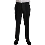 Dolce & Gabbana Black Stripes Rayon Formal 2 Piece Suit KOS1992- 48