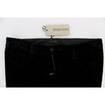 Ermanno Scervino Black Viscose Blend Velvet Slim Fit Pants SIG30302-2