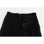 Ermanno Scervino Black Striped Cotton Blend Wide Legs Pants SIG30408-2