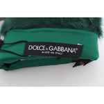 Dolce & Gabbana Green Leather Xiangao Fur Elbow Gloves LB128-1