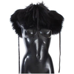 Dolce & Gabbana Black Fox Fur Shoulder Wrap Cover Collar Scarf MS1580-3