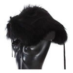 Dolce & Gabbana Black Fox Fur Shoulder Wrap Cover Collar Scarf MS1580-3