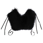 Dolce & Gabbana Black Fox Fur Shoulder Wrap Cover Collar Scarf MS1580-3