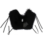 Dolce & Gabbana Black Fox Fur Shoulder Wrap Cover Collar Scarf MS1580-3