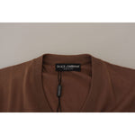 Dolce & Gabbana Brown Wool Men V-neck Pullover Sweater TSH7517- 39