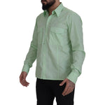 Dolce & Gabbana Mint Green Long Sleeves Button Down Shirt TSH7921- 42