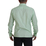 Dolce & Gabbana Mint Green Long Sleeves Button Down Shirt TSH7921- 42
