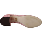 Dolce & Gabbana Pink Taormina Lace Crystal Pumps Pastel Shoes LA10072- 35.5