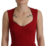Dolce & Gabbana Red Sweetheart Neck Bodycon Midi Dress DR28778 - 36