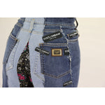 Dolce & Gabbana Multicolor Patchwork DG Fashion Wide Leg Denim Pant PAN73058 - 36
