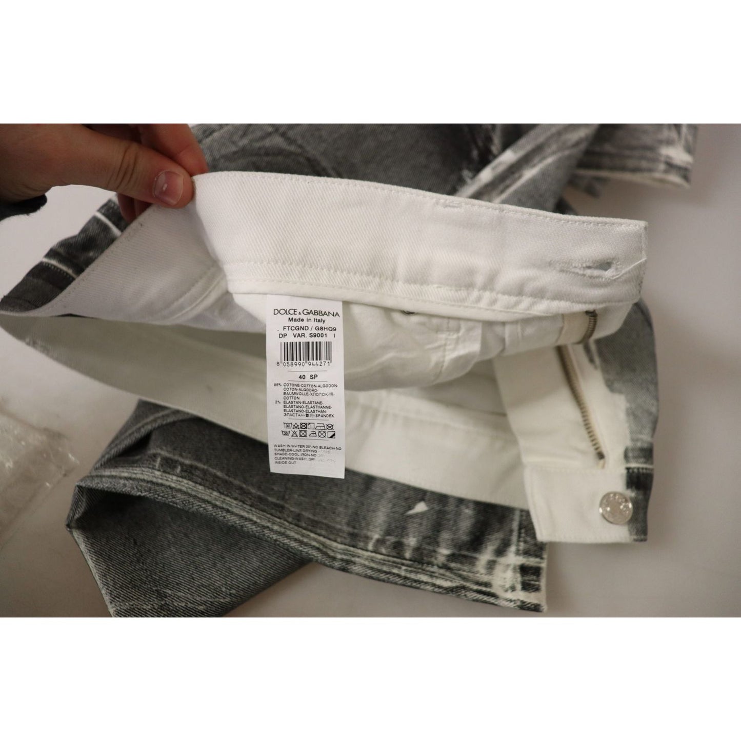 Dolce & Gabbana Grey Washed High Waist Denim Pants Cotton Jeans PAN73097 - 40