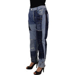 Dolce & Gabbana Multicolor Patchwork High Waist Denim Jeans PAN73102 - 46