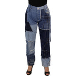 Dolce & Gabbana Multicolor Patchwork High Waist Denim Jeans PAN73102 - 46