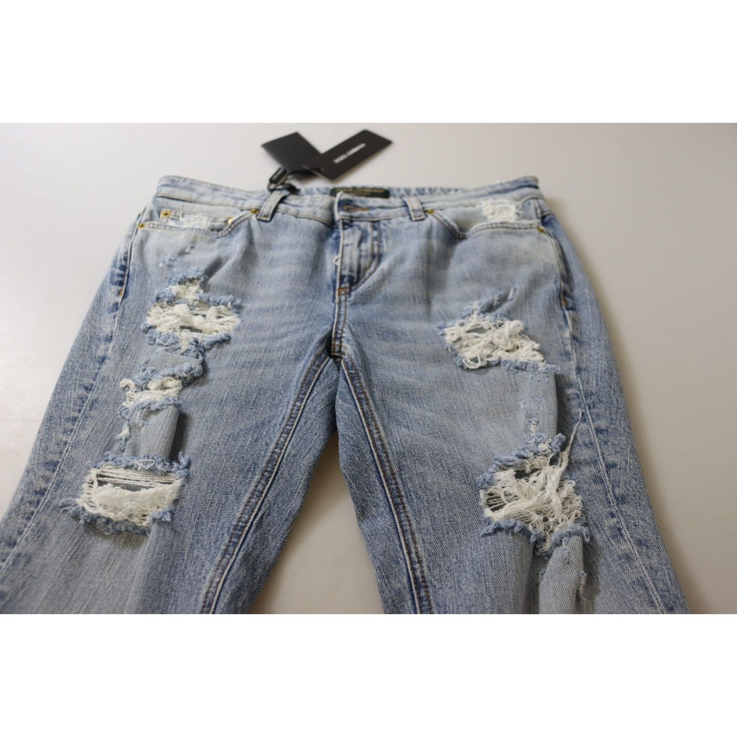 Dolce & Gabbana Blue Cotton Stretch Skinny Low Waist Denim Jeans PAN73107 - 42