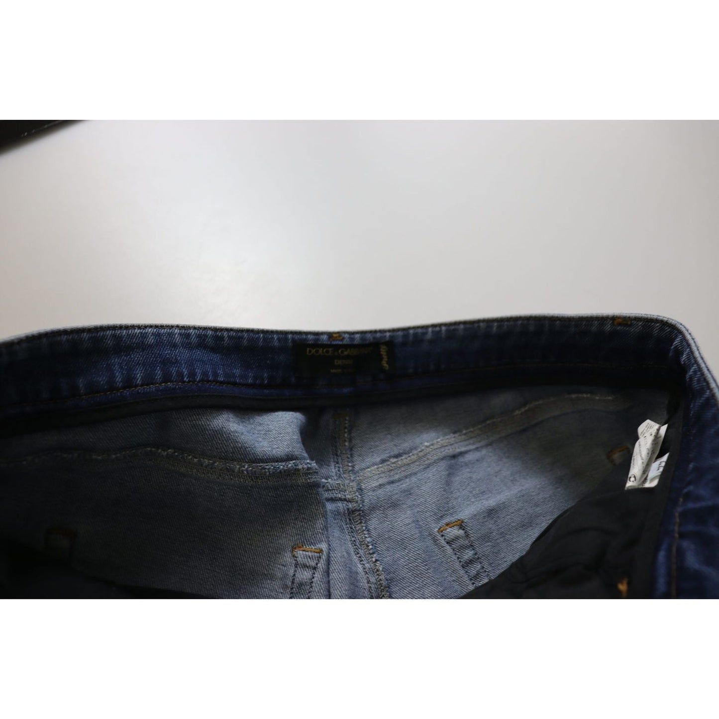 Dolce & Gabbana Blue Washed Cotton Skinny Low Waist Denim Jeans PAN73109- 44