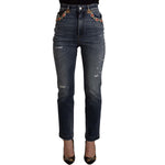 Dolce & Gabbana Blue Denim Crystal Embellished Pants Jeans PAN73047 - 38