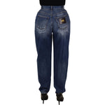 Dolce & Gabbana Blue Washed High Waist Loose Fit Pants PAN73085- 40