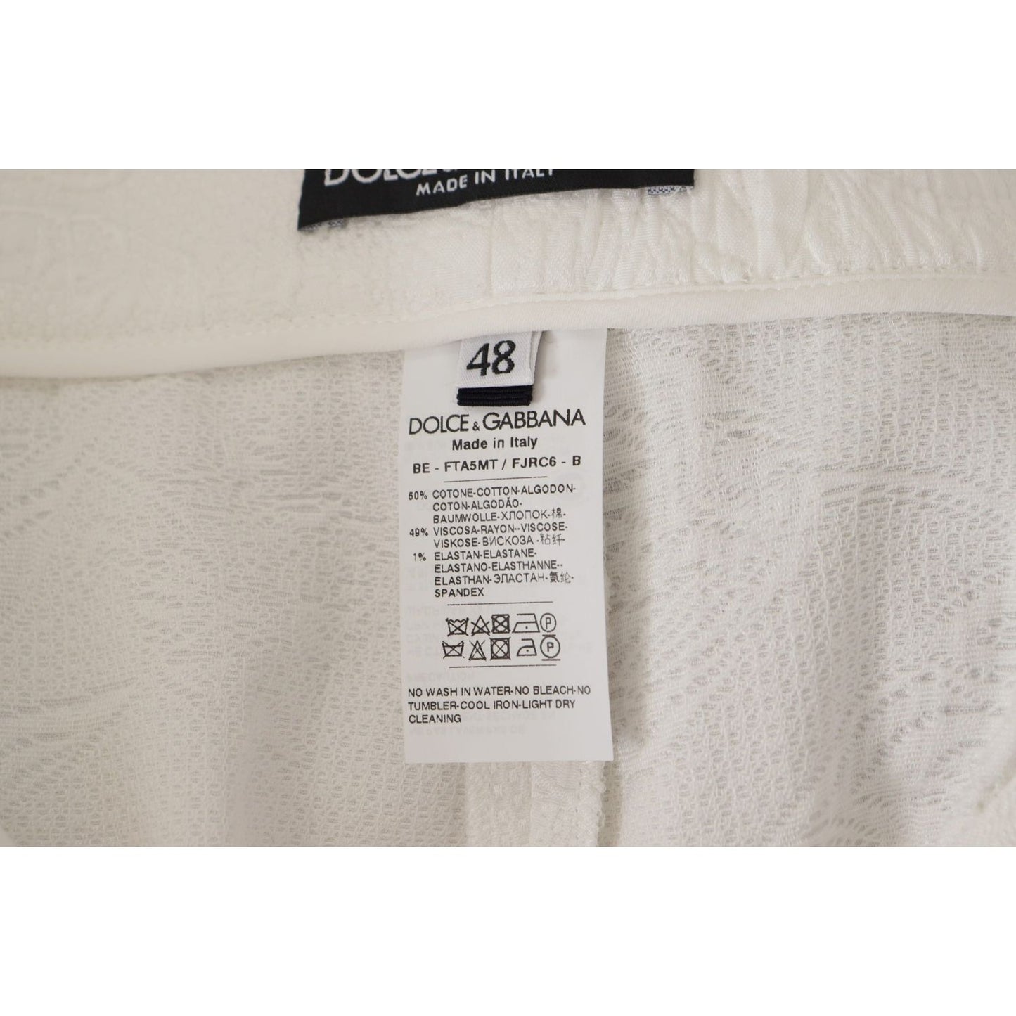 Dolce & Gabbana White High Waist Culotte Cotton Shorts SKI189- 48
