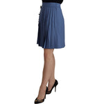 Dolce & Gabbana Blue Embellished Pleated Mini Skirt Wool SKI1823- 38