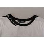 Dolce & Gabbana White Slogan Print Round Neck Cotton T-shirt TSH7841- 44