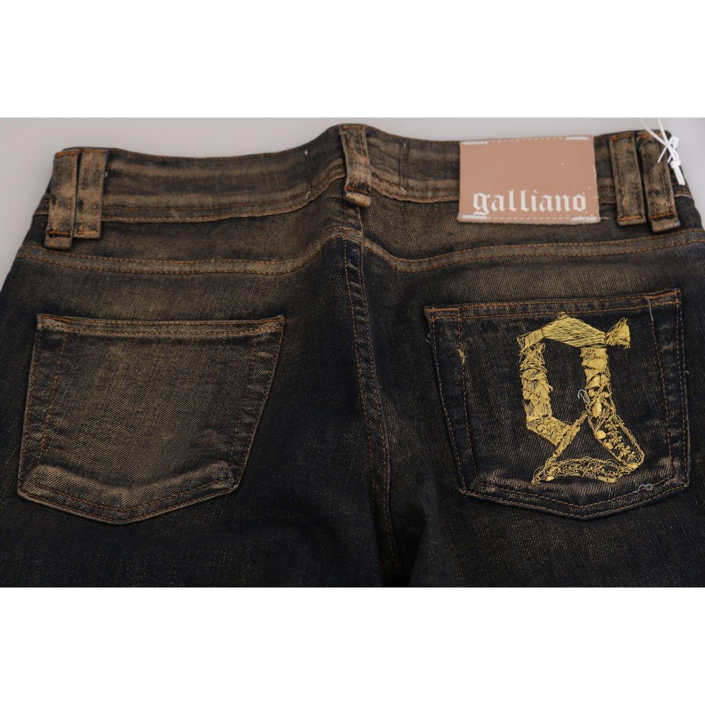 John Galliano Chic Flared Mid Waist Black Denim John Galliano Dark Slate Gray