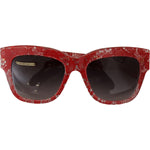Dolce & Gabbana Red Lace Acetate Rectangle Shades DG4231Sunglasses GLA1182
