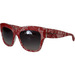 Dolce & Gabbana Red Lace Acetate Rectangle Shades DG4231Sunglasses GLA1182
