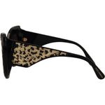 Dolce & Gabbana Black Gold Sequin Butterfly Polarized DG4326 Sunglasses GLA1189