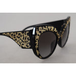 Dolce & Gabbana Black Gold Sequin Butterfly Polarized DG4326 Sunglasses GLA1189