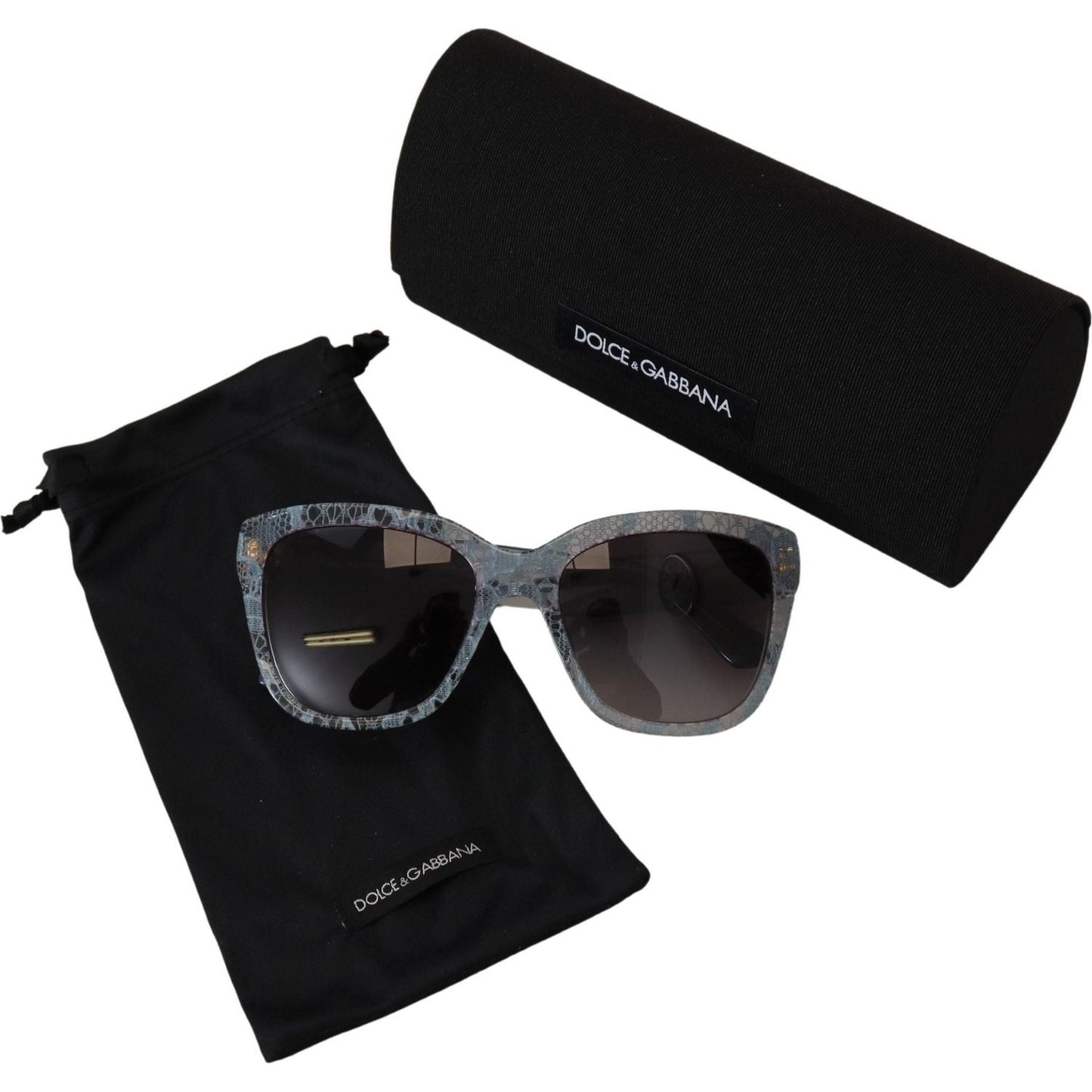 Dolce & Gabbana Blue Lace Acetate Rectangle Shades DG4226 Sunglasses GLA11556