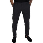 Dolce & Gabbana Gray Checked Cargo Trousers Stretch Pants PAN73255- 48
