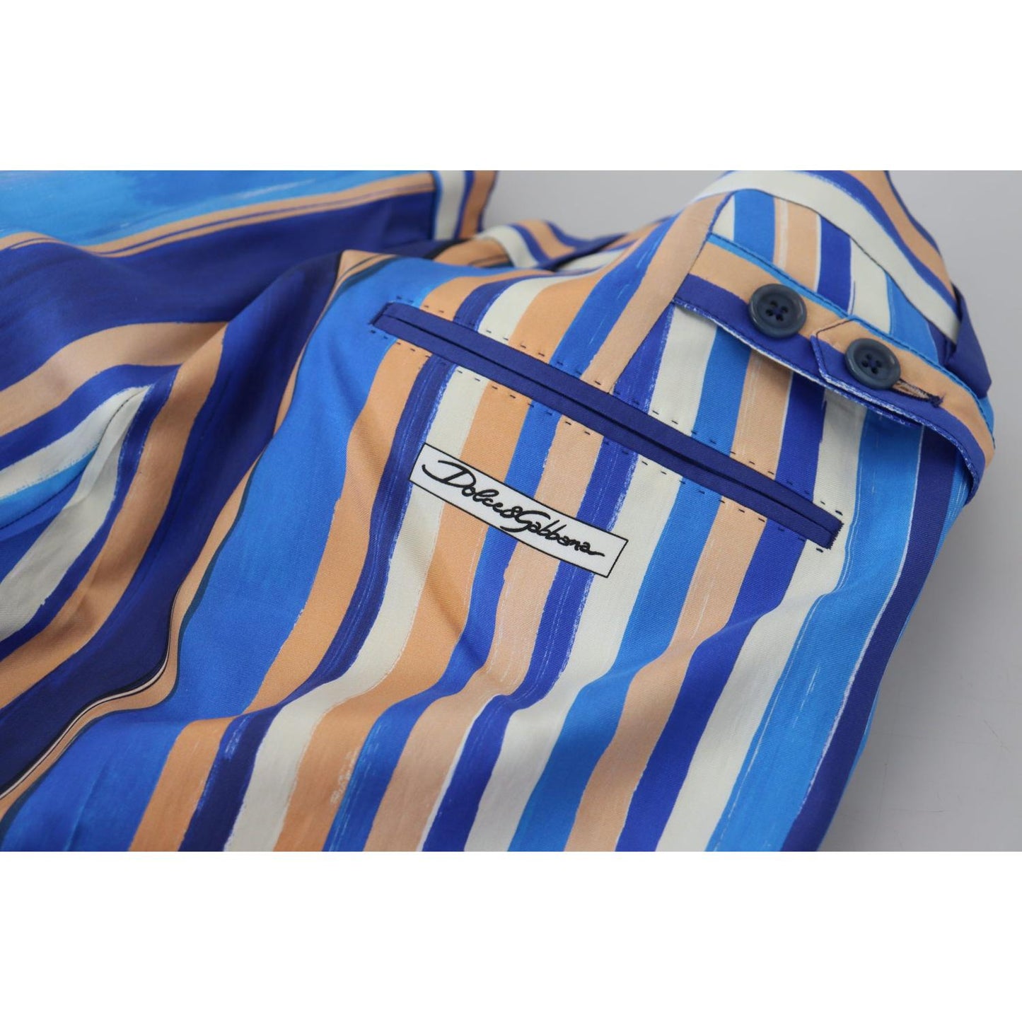 Dolce & Gabbana Sleek Striped Slim Fit Chinos Dolce & Gabbana Dark Slate Blue