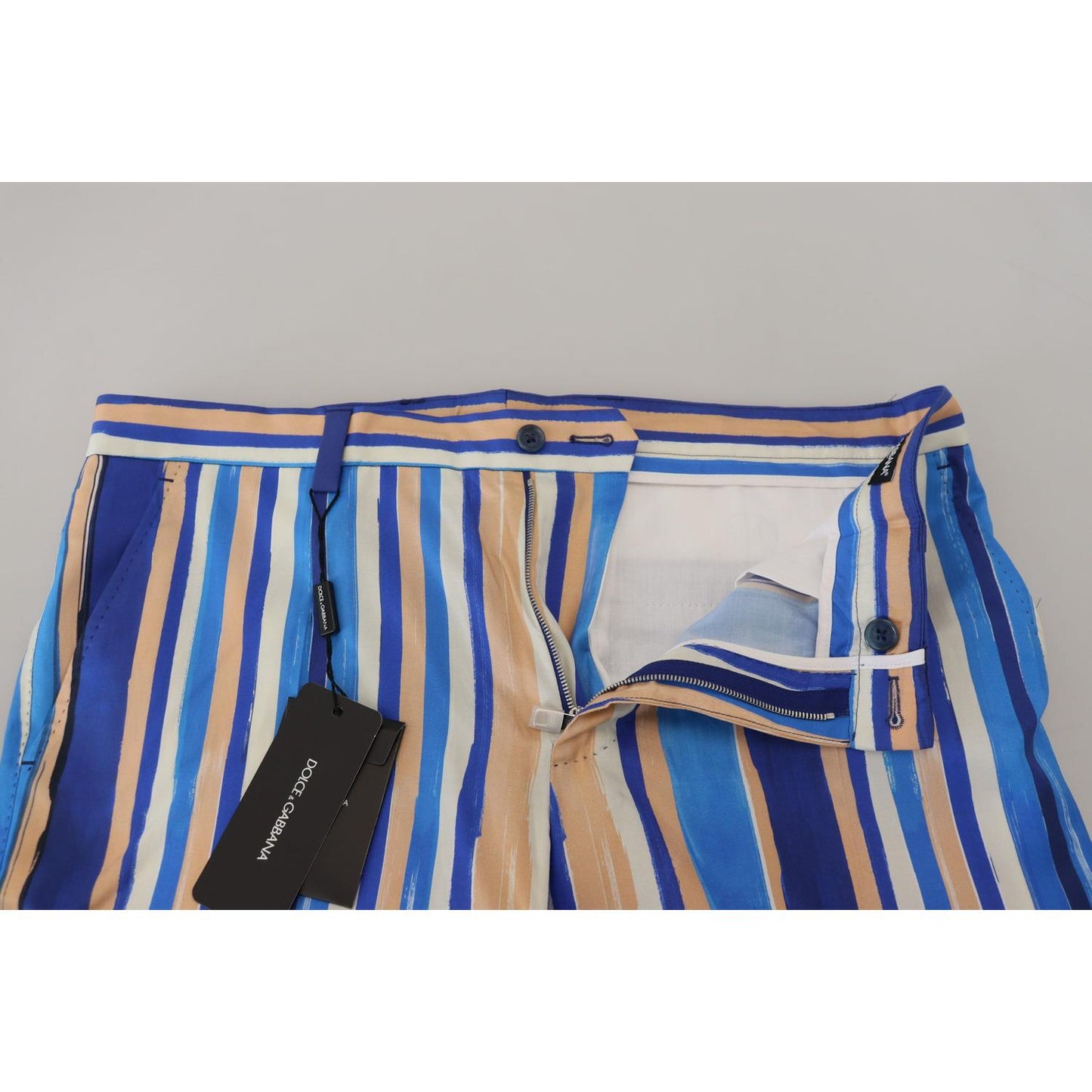 Dolce & Gabbana Sleek Striped Slim Fit Chinos Dolce & Gabbana Dark Gray