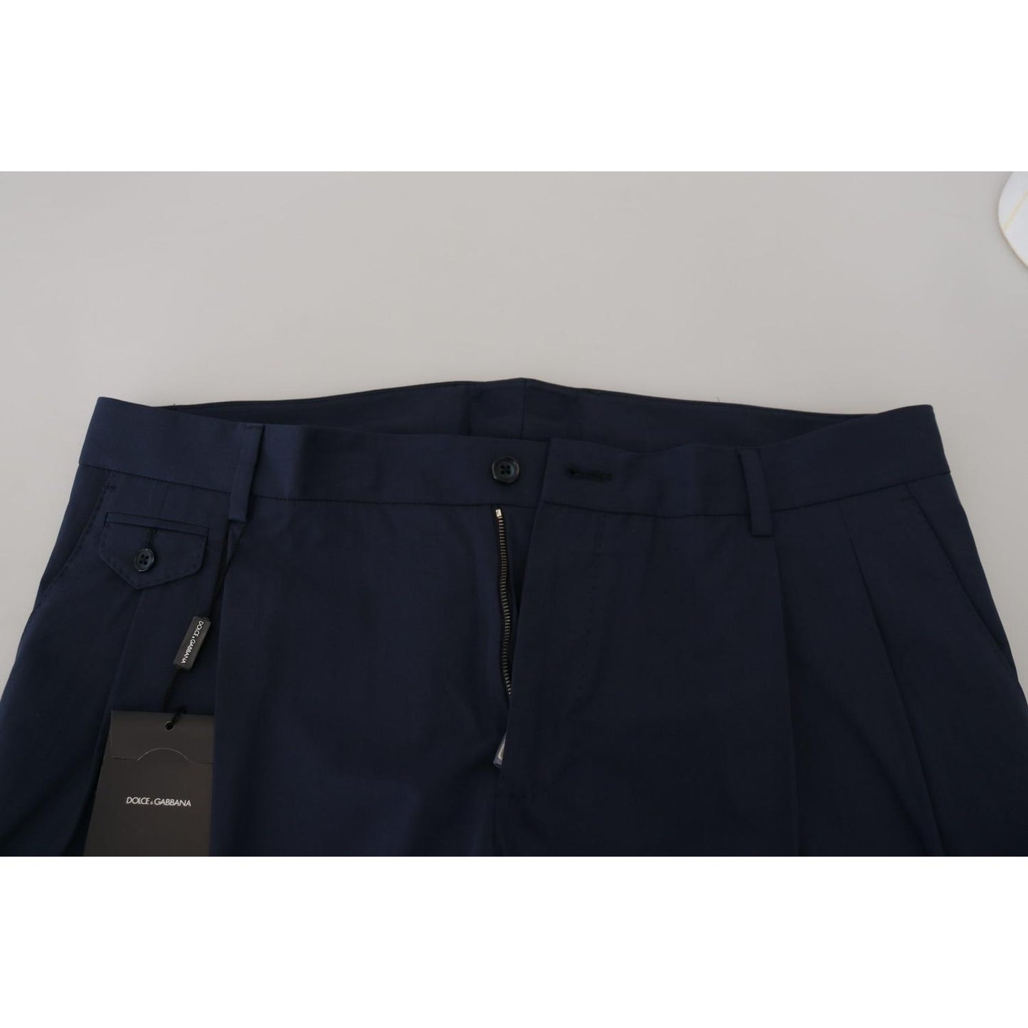 Dolce & Gabbana Chic Slim Fit Chinos in Blue Dolce & Gabbana Black