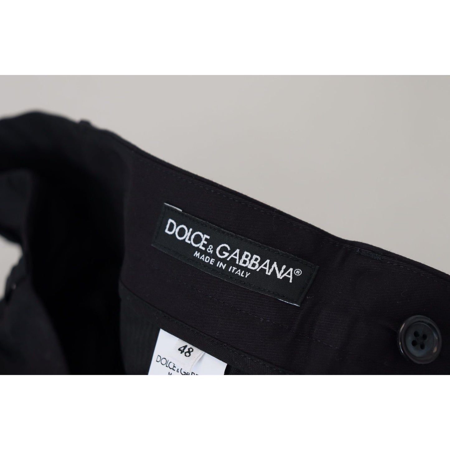 Dolce & Gabbana Elegant Slim Fit Chinos Dress Pants Dolce & Gabbana Black