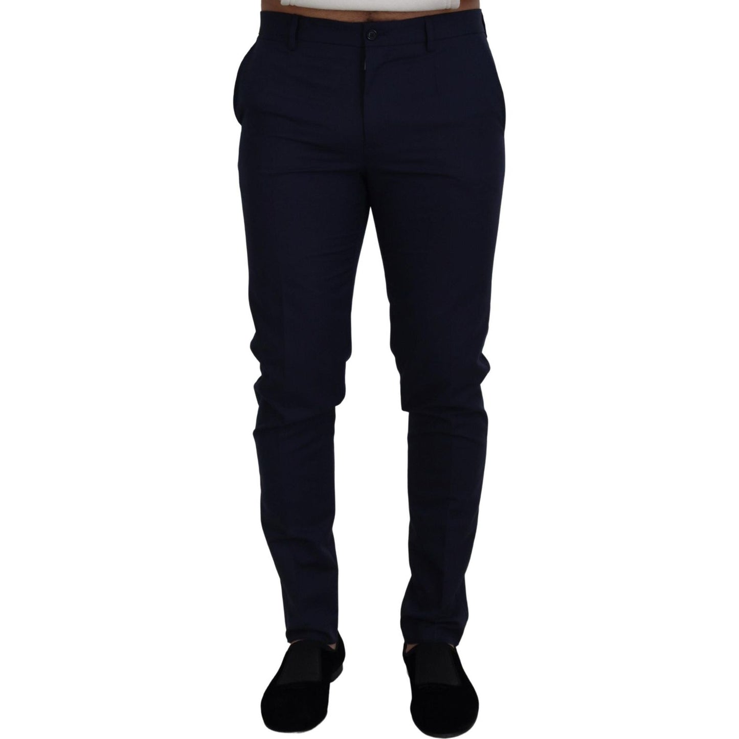 Dolce & Gabbana Elegant Slim Fit Blue Dress Pants Dolce & Gabbana Black