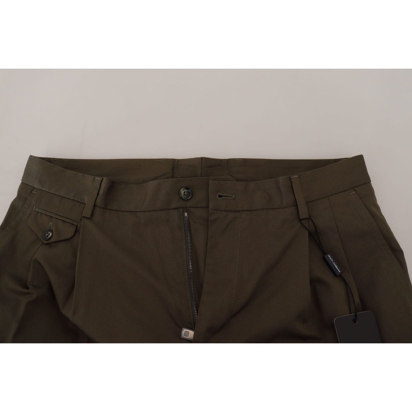 Dolce & Gabbana Elegant Green Cotton Chino Shorts Shorts Dolce & Gabbana Dark Slate Gray
