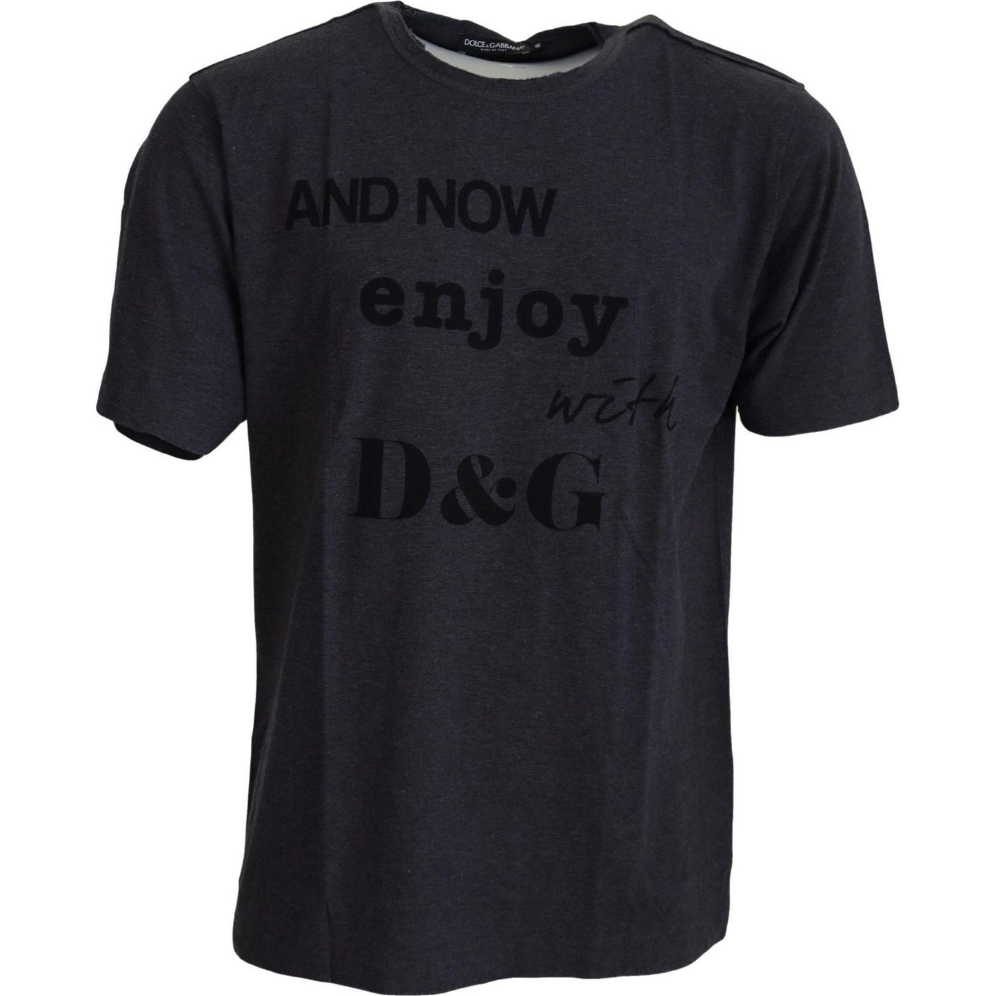 Dolce & Gabbana Gray Crewneck Cotton Short Sleeve T-shirt TSH7514- 56