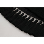 Dolce & Gabbana Black T-shirt Blouse Tassle Cotton Blouse TSH83244- 36