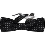 Dolce & Gabbana Black Silk Patterned Neck Papillon Accessory Bow Tie KRA3765